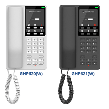  The GHP Series of hotel phones feature the GHP620/GHP620W and GHP621/GHP621W, easy-to-use IP phones for any hotel room that can be programmed and customized based on the needs of hotels and their guests. The Grandstream GHP620W and GHP621W models are equ