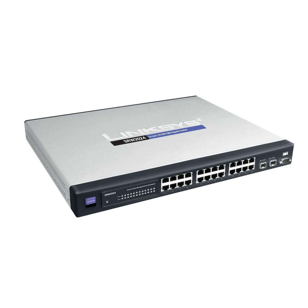 Cisco SG350-52 switch with (48) 10/100/1000 Ethernet ports and (4) SFP Ports